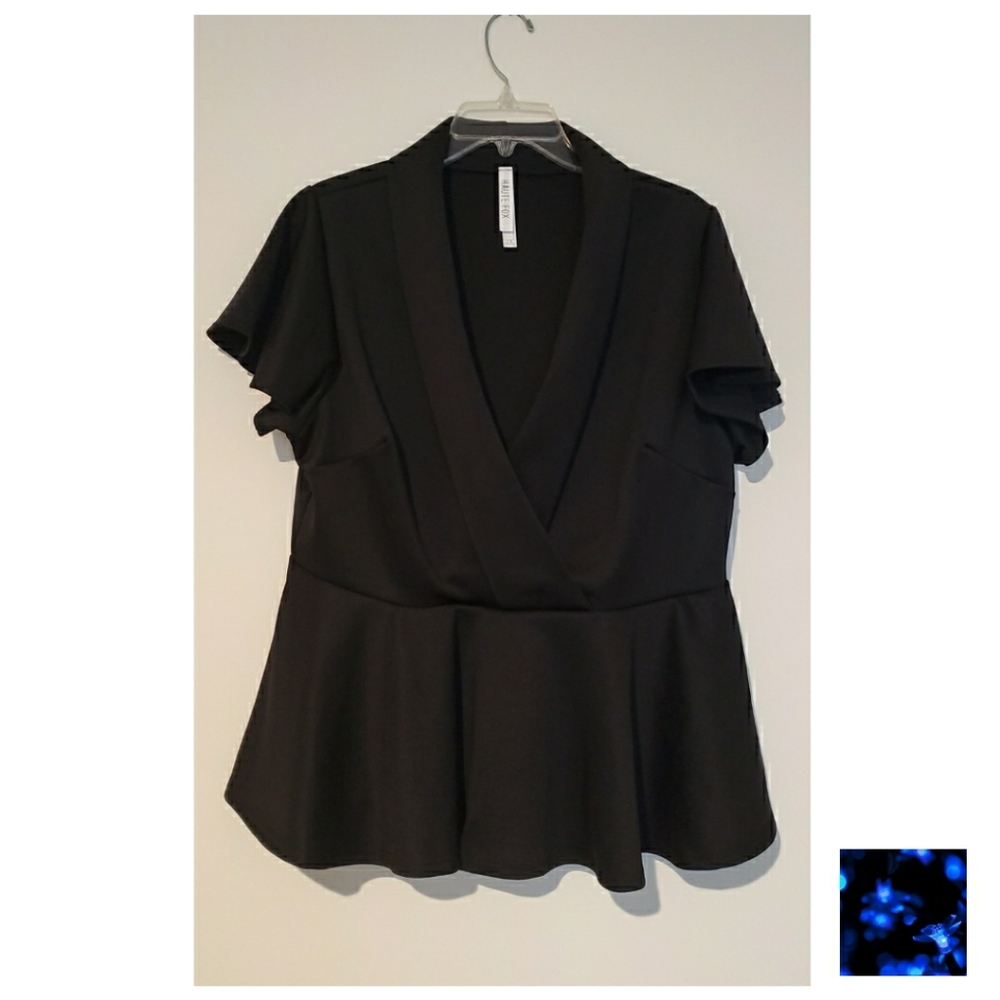 Cute Peplum Top Black